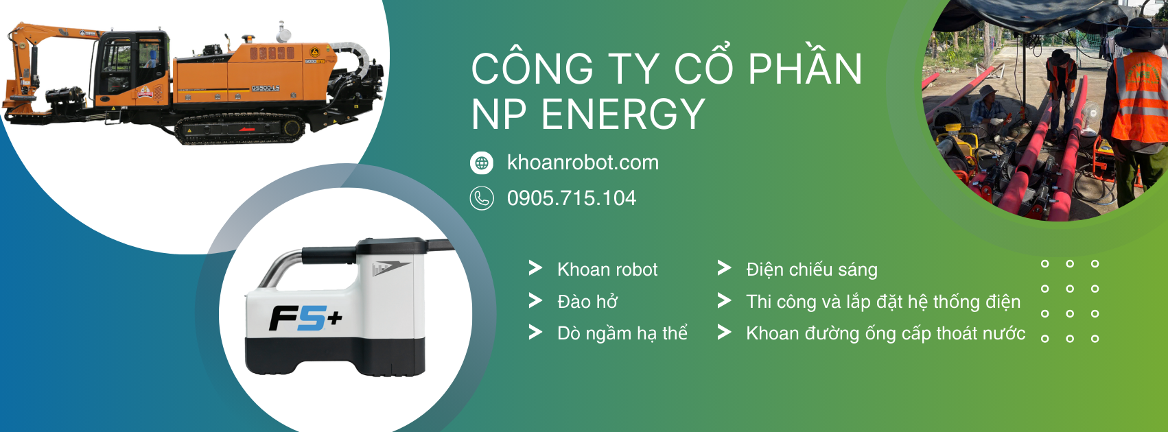 dịch vụ Khoan đường ống cấp thoát nước của NP Energy?